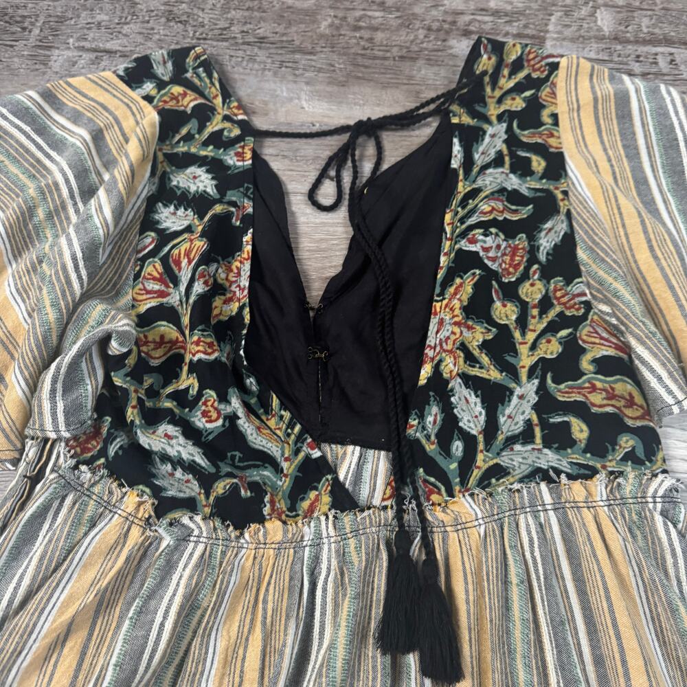 Free People Babydoll Mini Dress Boho Cottage Prairie Summer Prairie Festival S - Picture 7 of 13